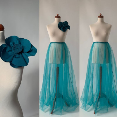 KOMPLET - velká květina + tylová sukně