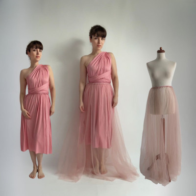 KOMPLET 2v1 - MIDI variabilní šaty Bohème Convertibles® NILPLA® + DLOUHÁ tylová sukně