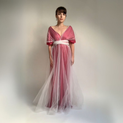 Dlouhé bílé krycí tylové šaty Convertibles®