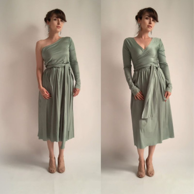 Variabilní šaty Convertibles® NILPLA® z kolekce Longevita s rukávy, mátová