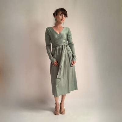 Variabilní šaty Convertibles® NILPLA® z kolekce Longevita s rukávy, mátová