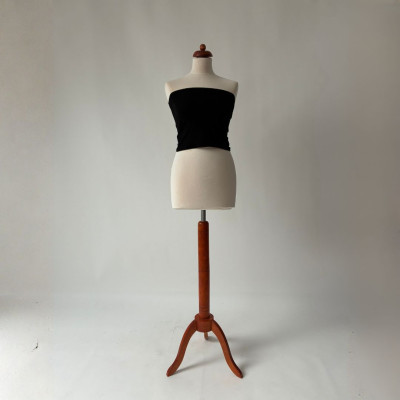 Bandeau top, tencel, černá