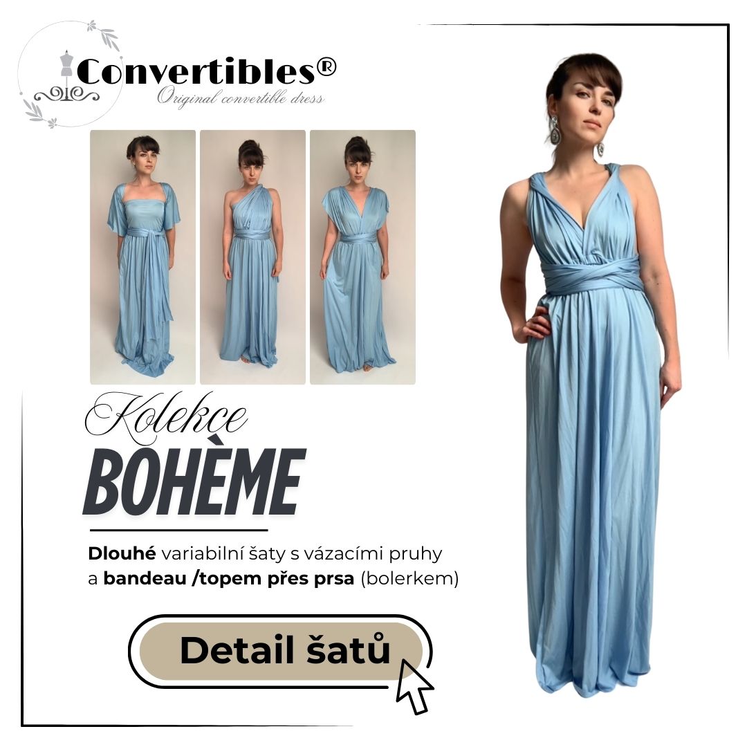 Dlouhé boheme světle modré